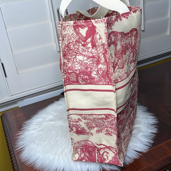 CHRISTIAN DIOR Beauty Straw Dioriviera Tote Pink NWOT - Picture 6 of 15